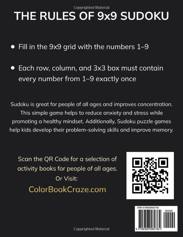 Beginner Level Sudoku Book Back Cover